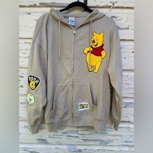 Disney Winnie The Pooh Bear Fall Patches Hoodie Jacket XL